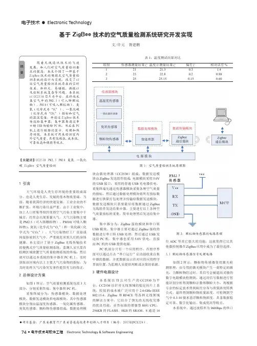基于ZigBee技术的空气质量检测系统研究开发实现