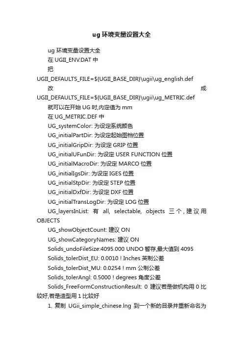 ug环境变量设置大全