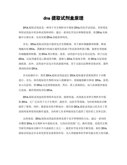 dna提取试剂盒原理