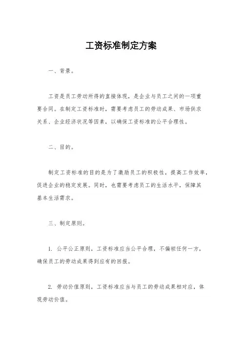 工资标准制定方案