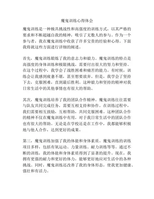 魔鬼训练心得体会