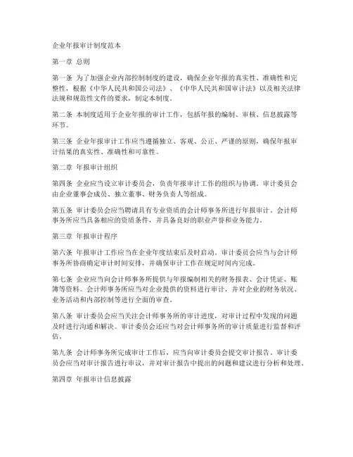 企业年报审计制度范本