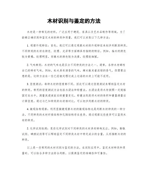 木材识别与鉴定的方法