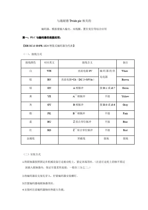 009 施耐德Twido plc 相关的编码器、模拟量输入输出、双线圈、置位复位等综合应用