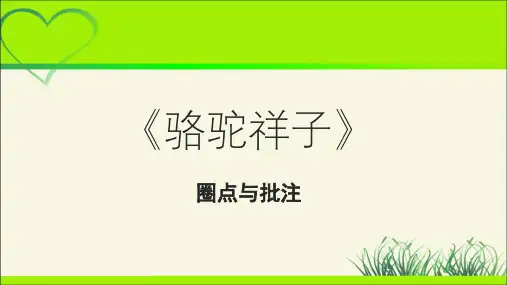 《骆驼祥子》圈点与批注示范 教学课件【部编新人教版七年级语文下册(统编教材)】