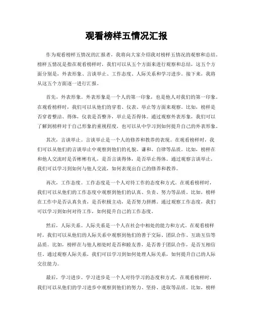 观看榜样五情况汇报