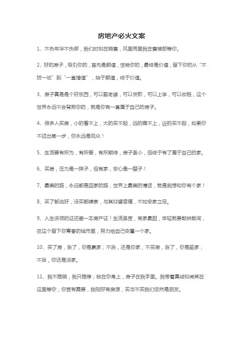 房地产必火文案