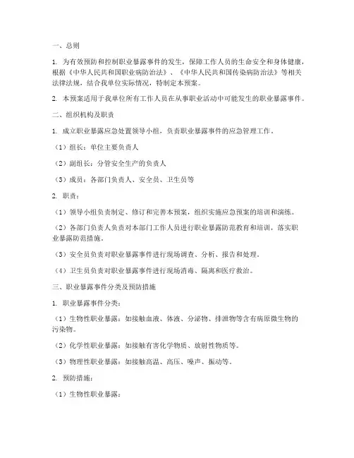 职业暴露应急处置预案