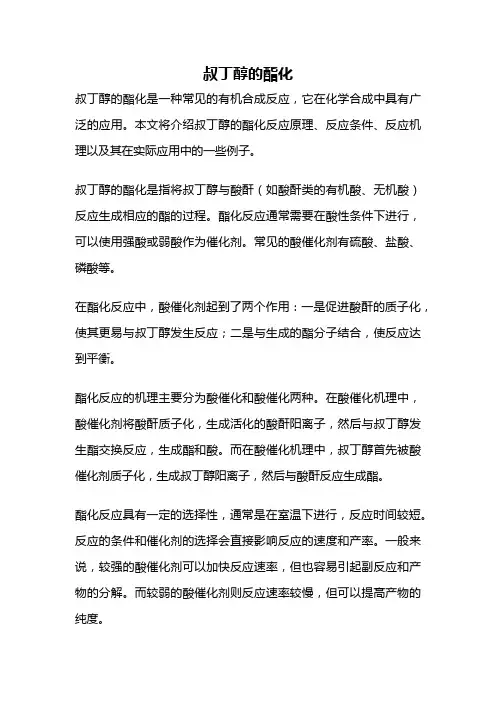 叔丁醇的酯化