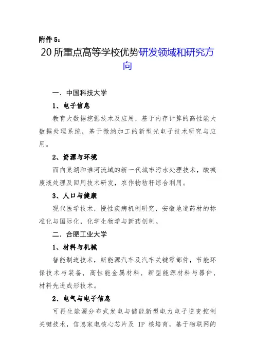 研发领域和研究方向