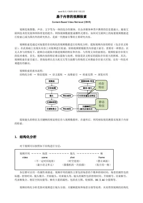 基于内容的视频检索