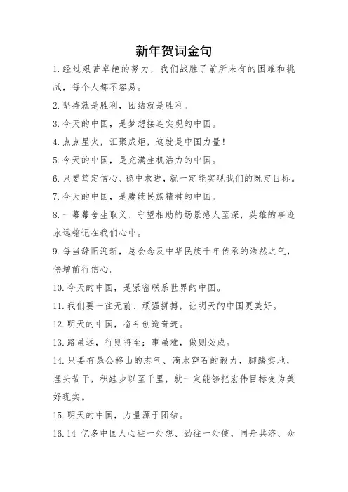 新年贺词金句