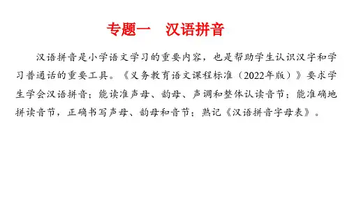 统编版语文六年级下册小升初复习专题一汉语拼音(课件)
