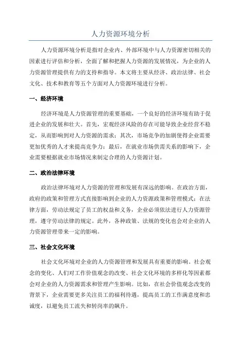 人力资源环境分析
