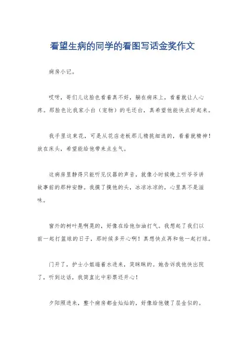 看望生病的同学的看图写话金奖作文