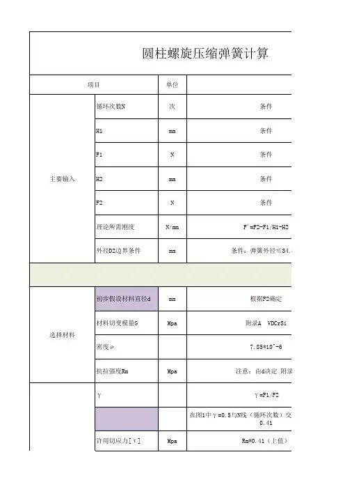 圆柱螺旋压缩弹簧计算全过程—Richard Deng