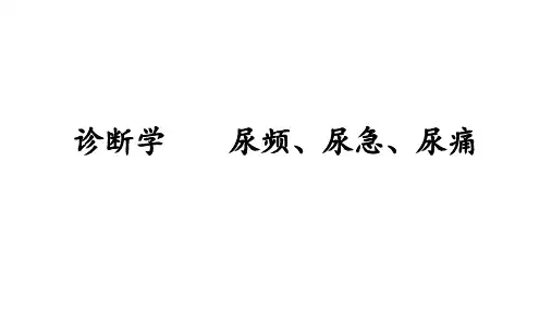 诊断学- 尿频、尿急、尿痛