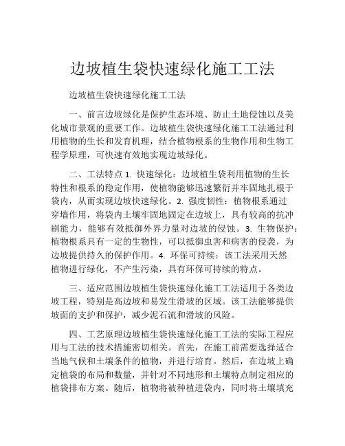 边坡植生袋快速绿化施工工法(2)