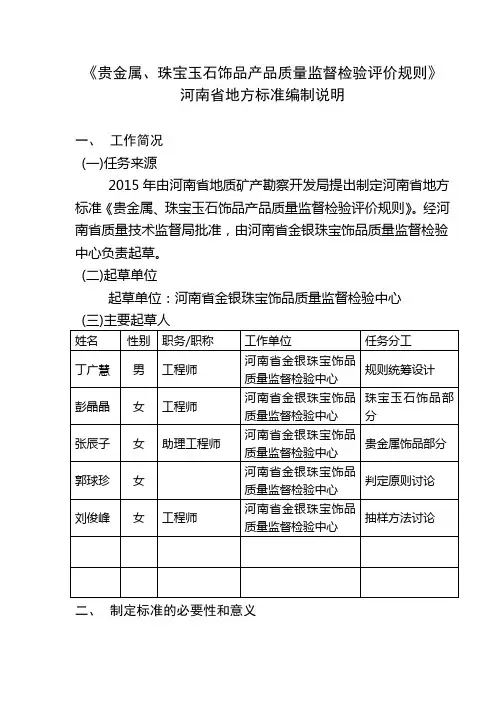 《贵金属、宝玉石饰品产品质量监督检验评价规则》