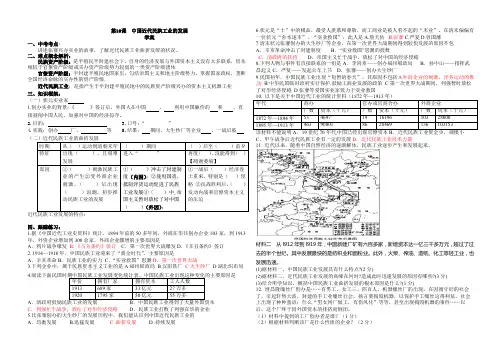 人教版八年级上册历史  第19课  中国近代民族工业的发展  学案02