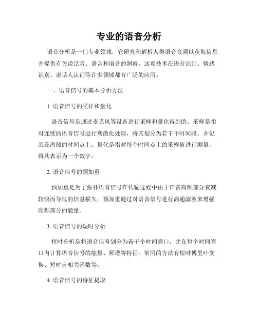 专业的语音分析