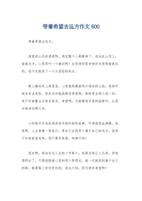 带着希望去远方作文600