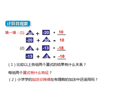 有理数的加法(第二课时)课件 2022-2023学年人教版七年级数学上册