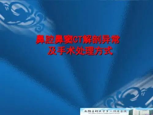 【源版】鼻腔鼻窦解剖学异常的种类及手术处理方式