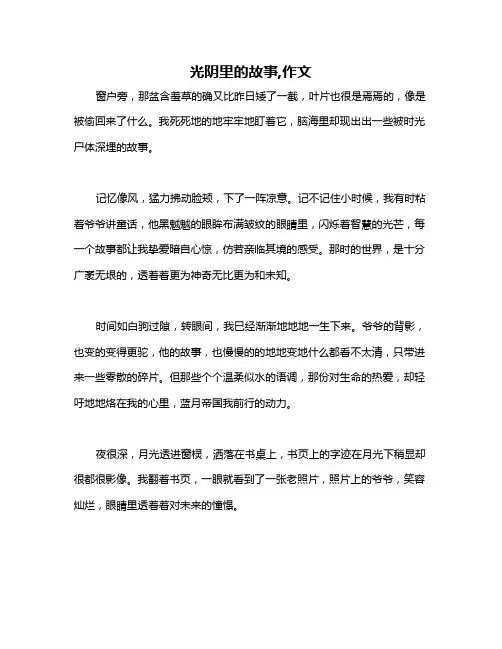 光阴里的故事,作文