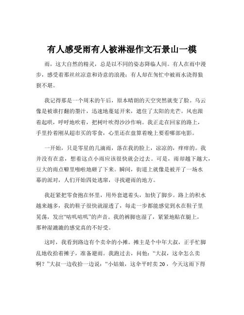有人感受雨有人被淋湿作文石景山一模