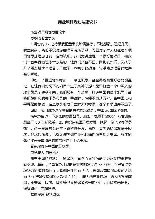 商业项目规划与建议书