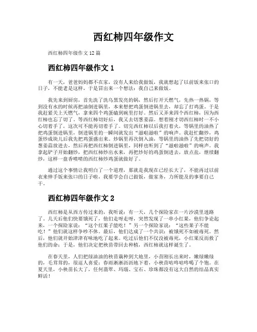 西红柿四年级作文
