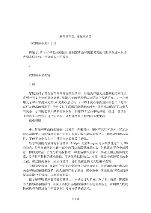 我的前半生 电视剧剧情