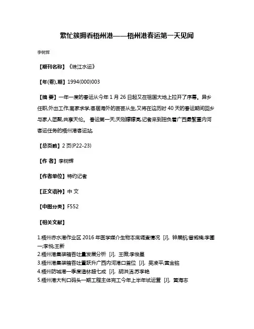 繁忙簇拥 看梧州港——梧州港春运第一天见闻