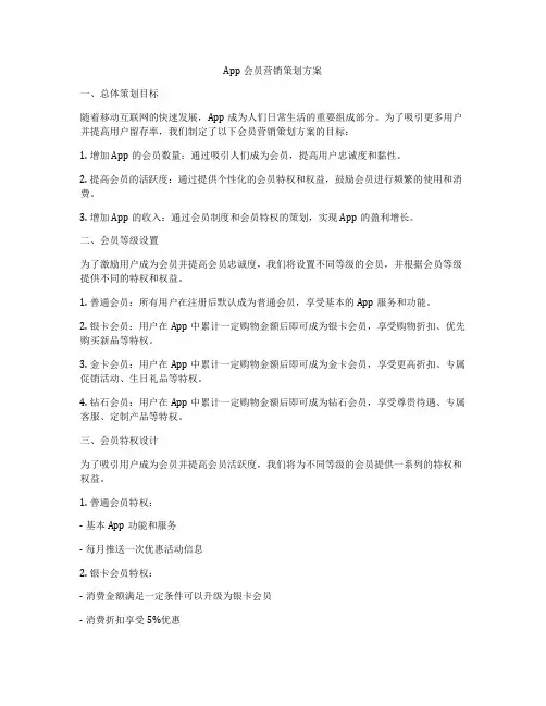 App会员营销策划方案