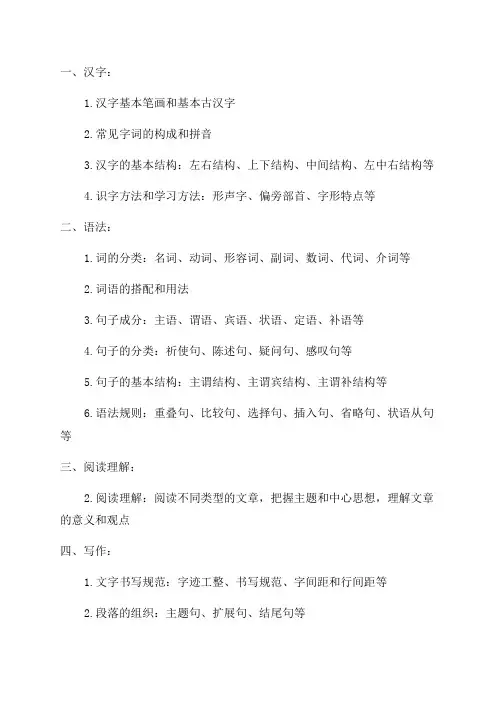 六年级语文知识点整理