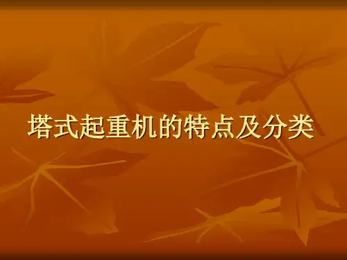 塔式起重机的特点及分类