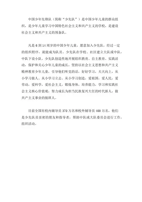 少先队组织简介