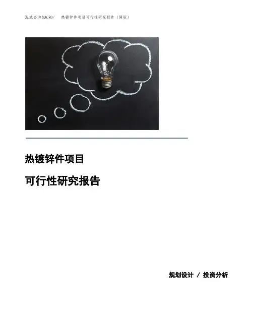 热镀锌件项目可行性研究报告(简版)