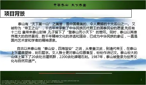 泰山文化核心项目背景共22页PPT资料