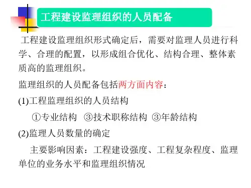 监理组织人员配置及职责分工