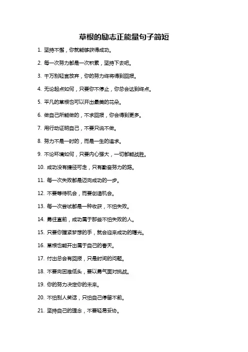 草根的励志正能量句子简短