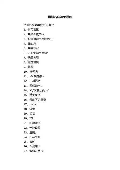 相册名称简单短的