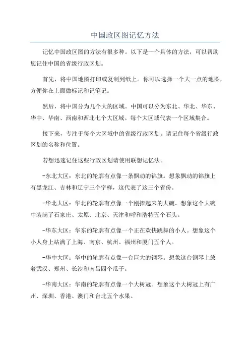 中国政区图记忆方法