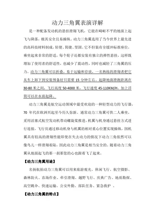 动力三角翼表演详解