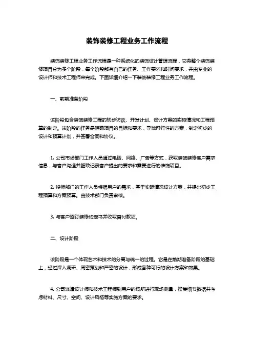 装饰装修工程业务工作流程