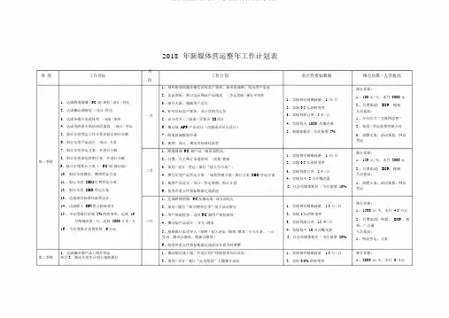 跨境新媒体运营全年工作计划表格