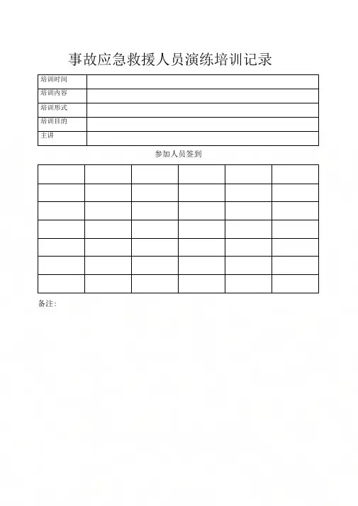 事故应急救援人员培训记录