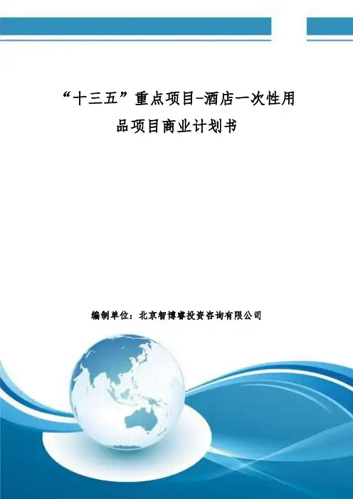 “十三五”重点项目-酒店一次性用品项目商业计划书