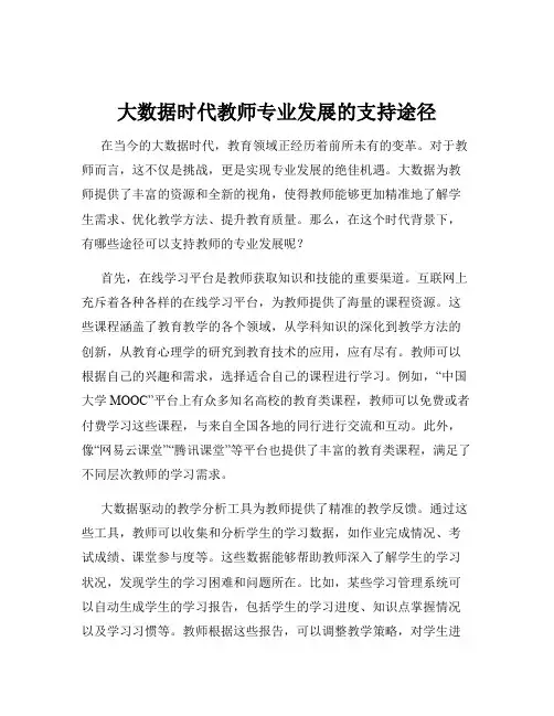 大数据时代教师专业发展的支持途径